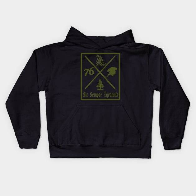 Sic Semper Tyrannis Kids Hoodie by bakerjrae